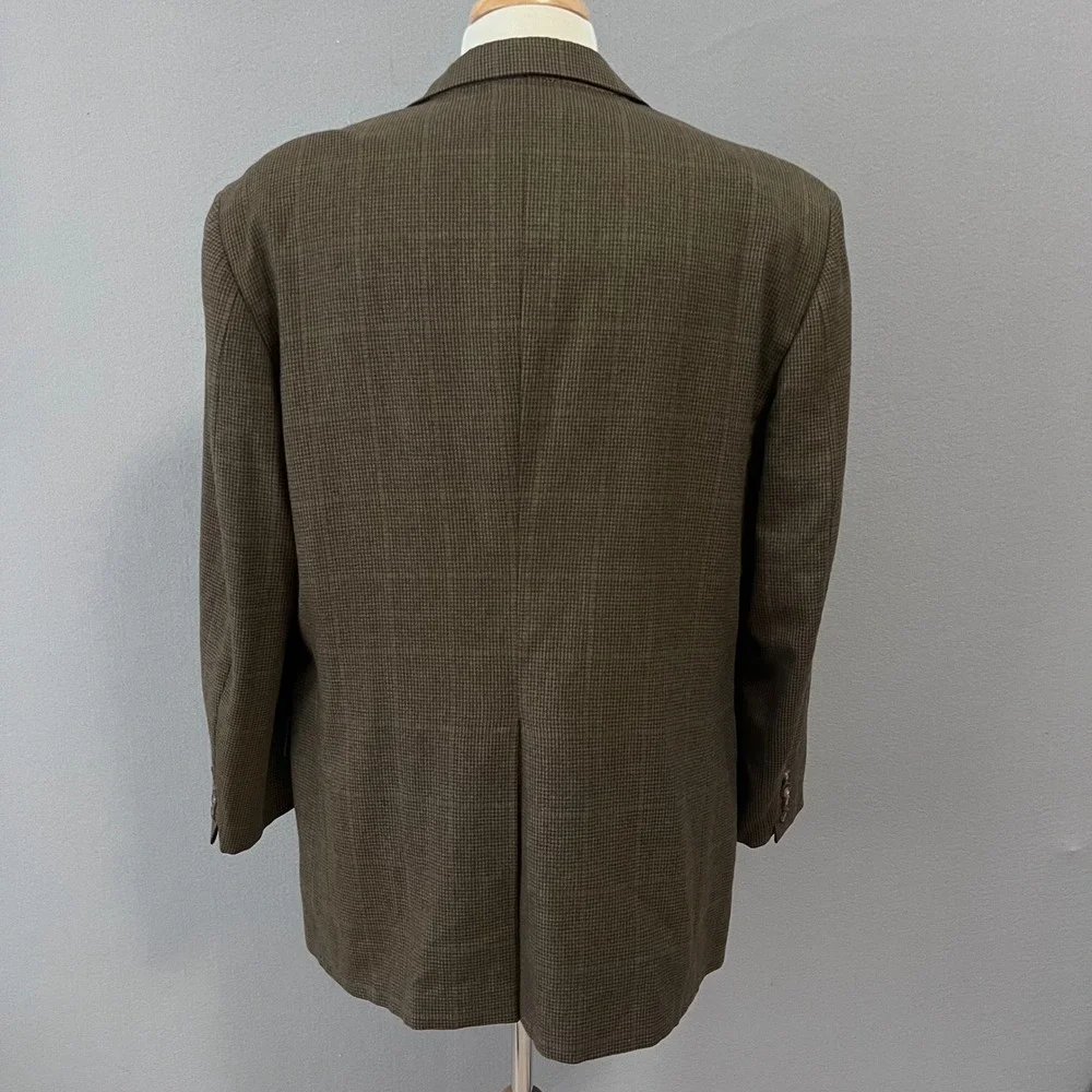Polo Ralph Lauren University Club Blazer Mens 44 Brown Glen Plaid Wool Jacket